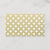 Gold Foil White Diamond Cirtern Pattern Visitekaartje (Achterkant)