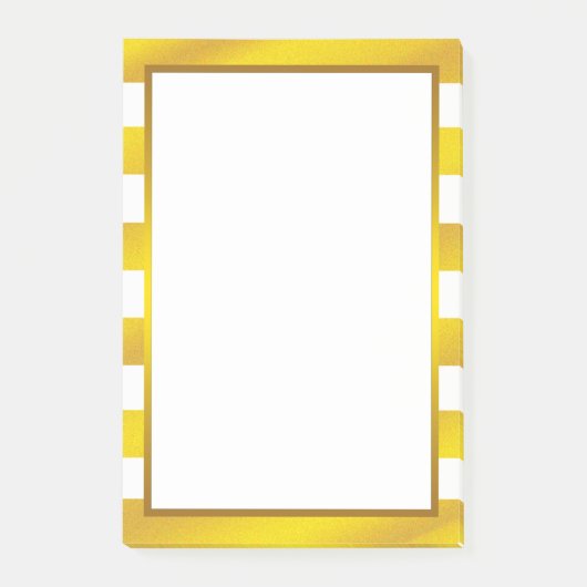 Gold Foil White Golden Stripe clean Post-it® Notes (Voorkant)
