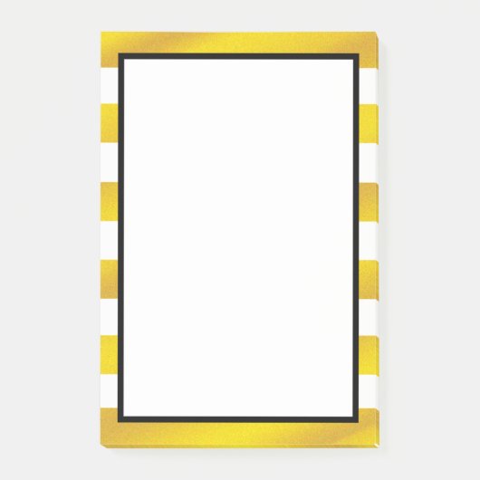 Gold Foil White Golden Stripe clean Post-it® Notes (Voorkant)