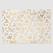 Gold Foil & White Holly Winter Kerstmis Tissuepapier (Voorkant)