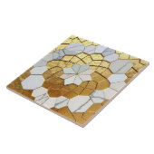 Gold Foil & White Marble Geometric Mosaic Art Deco Tegeltje (Zijkant)