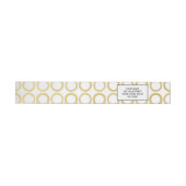 Gold Foil White Polka Dots Pattern Adreslabel Wikkel (Individueel)