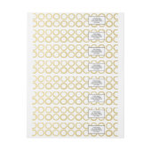 Gold Foil White Polka Dots Pattern Adreslabel Wikkel (Vel)