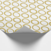Gold Foil White Polka Dots Pattern Cadeaupapier (Hoek)