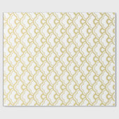 Gold Foil White Scalloped Shells Pattern Cadeaupapier (Vlak)