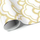 Gold Foil White Scalloped Shells Pattern Cadeaupapier (Rol Hoek)