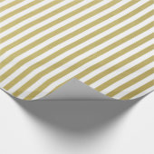 Gold Foil White Stripes Pattern Cadeaupapier (Hoek)
