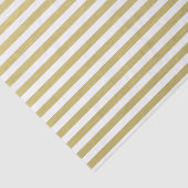 Gold Foil White Stripes Pattern Tissuepapier (Detail)