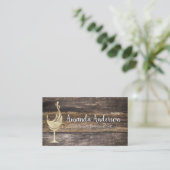 Gold Foil Wijnglas Splash | houten plank Visitekaartje (Staand voorkant)
