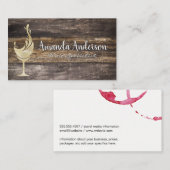 Gold Foil Wijnglas Splash | houten plank Visitekaartje (Voorkant / Achterkant)