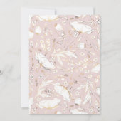 Gold Foil Wildbloemen Dustroze Engagement Party Kaart (Achterkant)