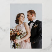 Gold Foil Wildflower Foto bewaart de datum Folie Uitnodiging (Achterkant)