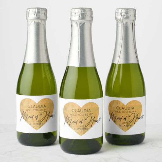 GOLD FOIL WILL YOU BE MY MAID OF HONOR SPARKLING WIJNETIKET (Flessen)