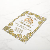 gold foil with frame Spanish wedding Folie Uitnodiging (Gedraaid)