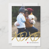 Gold Foil XOXO Valentine Day Photo Card (Voorkant)