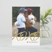 Gold Foil XOXO Valentine Day Photo Card (Staand voorkant)