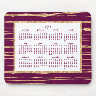 Gold Foil Yarly Calendar 2017 Magenta Muismatten