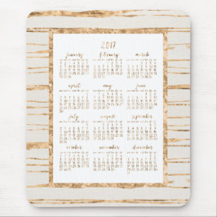 Gold Foil Yarly Calendar 2017 Muismatten