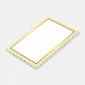 Gold Foil Yellow Limoen Chevron Zigzag Pattern Post-it® Notes (Schuin)