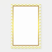 Gold Foil Yellow Limoen Chevron Zigzag Pattern Post-it® Notes (Voorkant)