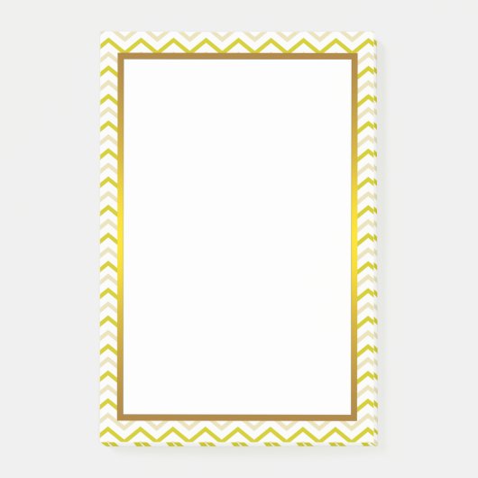 Gold Foil Yellow Limoen Chevron Zigzag Pattern Post-it® Notes (Voorkant)