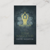 Gold Foil Yoga Meditation Pose and Mandala Floral  Visitekaartje (Voorkant)