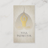 Gold Foil Yoga Meditation Posture met Bodhi Leaf Visitekaartje (Voorkant)
