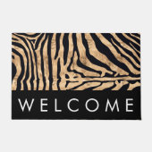 Gold Foil Zebra Print Welcome Mat (Voorkant)