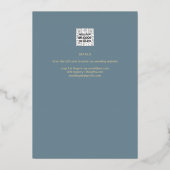GOLD FOIL Zee Glass Blue Modern All-in-1 Wedding Folie Uitnodiging (Achterkant)