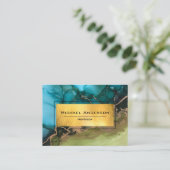 Gold Foil zwart Blauwgroen Moderne, Abstracte aang Visitekaartje (Staand voorkant)