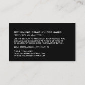 Gold Foil Zwemmer Icon, Zwemcoach & Badmeester Visitekaartje (Achterkant)