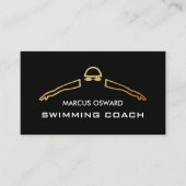 Gold Foil Zwemmer Icon, Zwemcoach & Badmeester Visitekaartje (Voorkant)