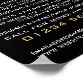 Gold Foil-zwempictogram, zwemles-omkering Poster (Hoek)