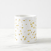 Gold foile confetti, patroon, wit, chic, elegant,  koffiemok (Center)