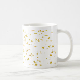 Gold foile confetti, patroon, wit, chic, elegant,  koffiemok