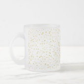 Gold foile confetti, patroon, wit, chic, elegant, matglas koffiemok (Links)