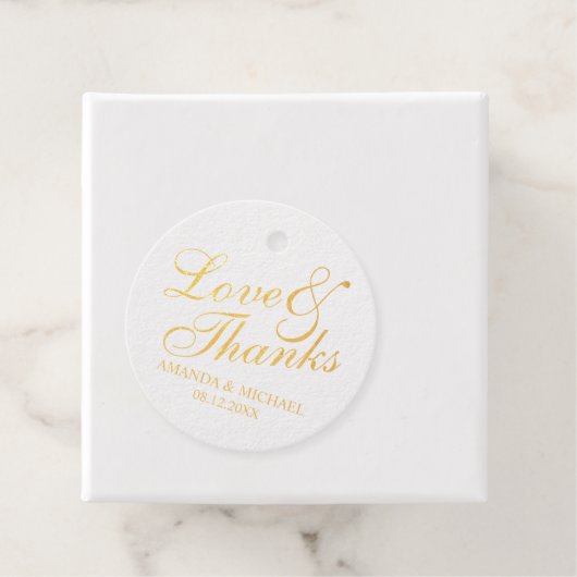 Gold Foil'Love & Bedankt Elegant Wedding Bedankjes Labels (Met doos)