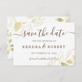 Gold Foliage Botanical Weddenschap Save the Date