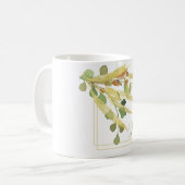 Gold Foliage Framed Name Koffiemok (Voorkant links)