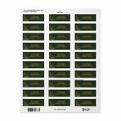 Gold Foliage Green Return Address Etiket (Full Sheet)