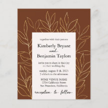 Gold Foliage Luxury terracotta Wedding Uitnodiging