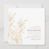 Gold Foliage Modern Vrijgezellenfeest Kaart (Voorkant)