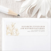 Gold Foliage Modern Wedding Return Address Etiket (Insitu)