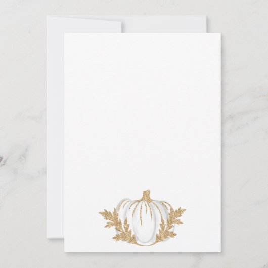Gold Foliage Pumpkin Thanksgiving Dinner Kaart (Achterkant)