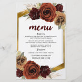 Gold Foliage Rustial Floral Pampas Grass Menu (Voorkant)