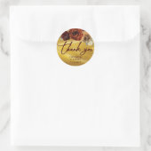 Gold Foliage Rustic Floral Dank je Sticker (Tas)