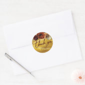 Gold Foliage Rustic Floral Dank je Sticker (Envelop)