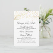 Gold Foliage Weduwen Uitstellen Verandering sparen Save The Date (Staand voorkant)