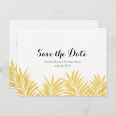Gold Foliated Clean Simple Save the Date Briefkaar Aankondigingskaart (Voorkant / Achterkant)