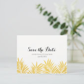 Gold Foliated Clean Simple Save the Date Briefkaar Aankondigingskaart (Staand voorkant)